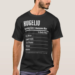 Camiseta Calorías de etiquetas de nutrición de tamaño Rogel