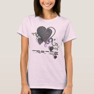 Camiseta calumnia corazones. trance.
