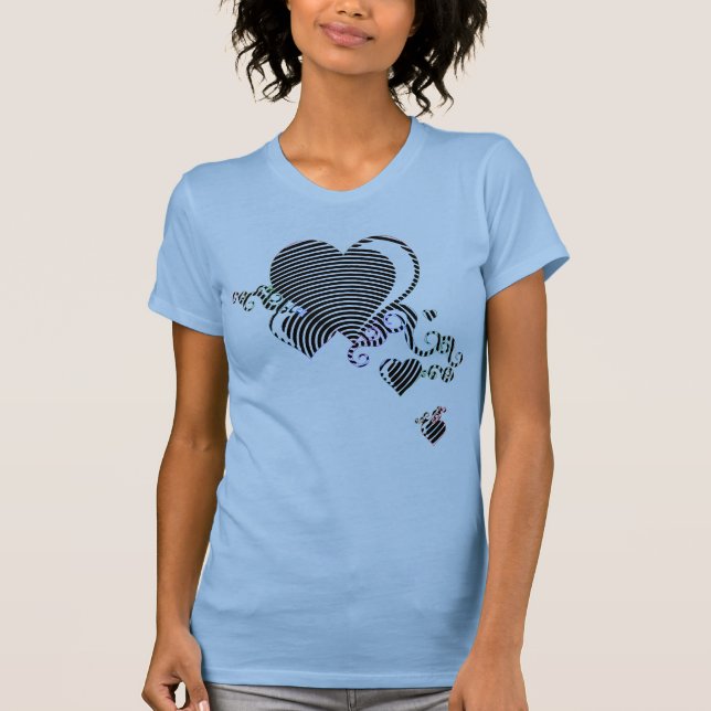 Camiseta calumnia corazones. trance. (Anverso)