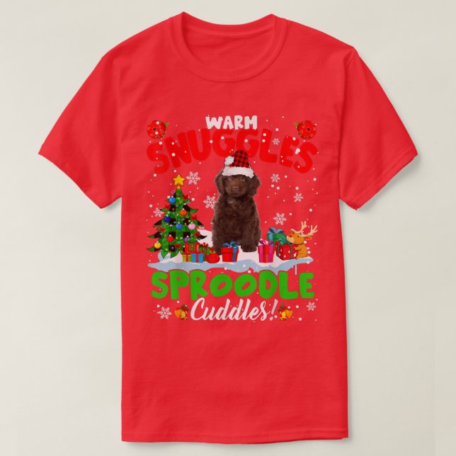 Camiseta Calurosas Hugafas Sproodle Cuddeles Xmas Árbol Pla (Diseño del anverso)