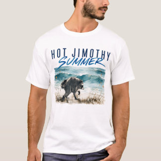 Camiseta Caluroso verano divertido Jimothy Mapache Playa Vi