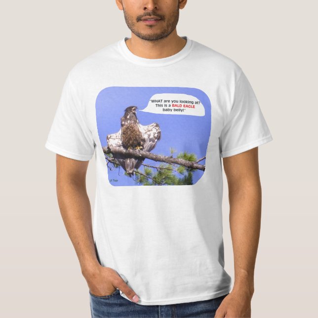 Camiseta calva joven enojada de la foto de Eadgle (Anverso)