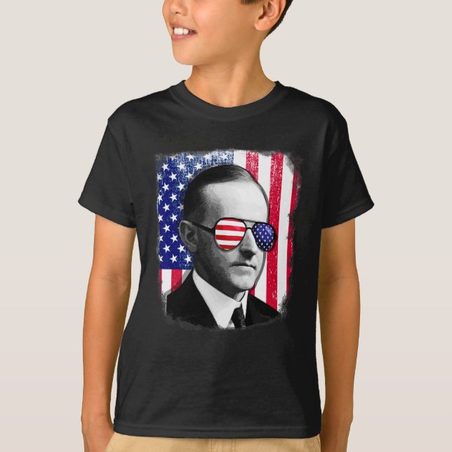 Camiseta Calvin Coolidge Us Flag 4 De Julio (Anverso)