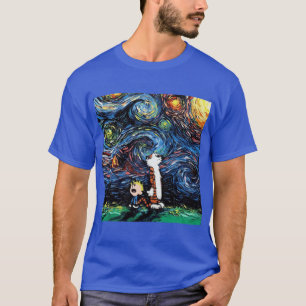 Camiseta calvin hobbes noche estrellada