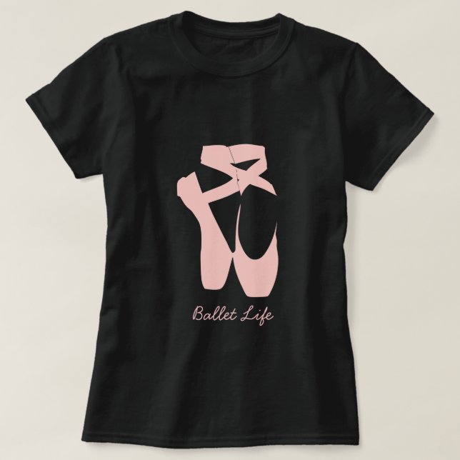 Camiseta Calzado de punta de ballet rosa (Diseño del anverso)