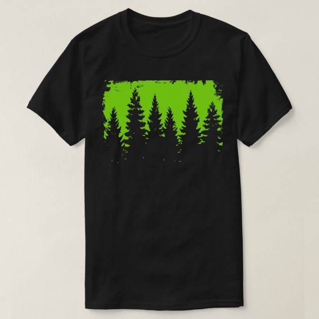 Camiseta Calzado de silueta de Pine Forest (Diseño del anverso)