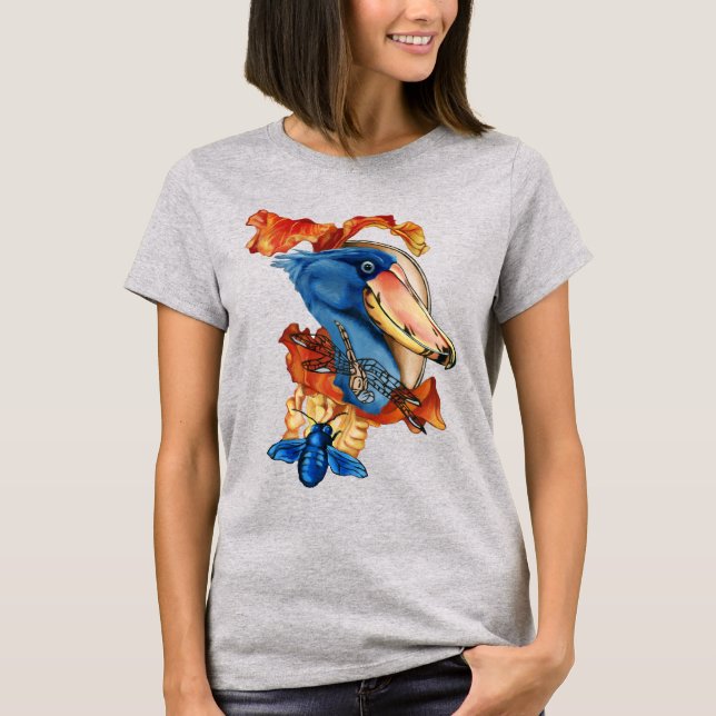 Camiseta Calzado, libélula y flores (Anverso)