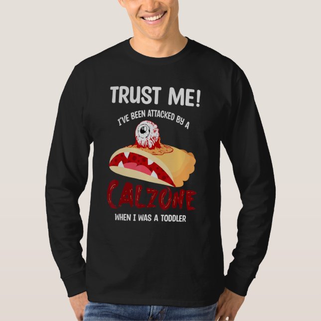 Camiseta Calzone ataca a un niño pequeño, Mean Calzone Pizz (Anverso)