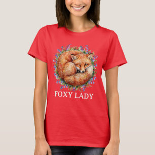 Camiseta Cama circular de flores de animal descarado-Zorro