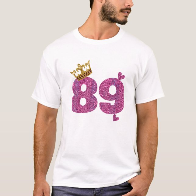 Camiseta Cama de cumpleaños de 89 años de edad (Anverso)