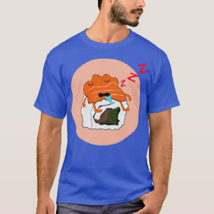 Camiseta cama de sushi somnoliento divertido