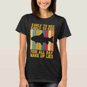 Camiseta Cama Temprana Vintage Subir Temprano Divertido Pes