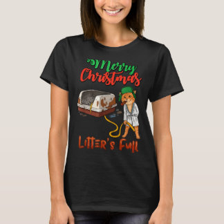 Camiseta Camadas Feliz Navidad Amantes de Gatos Divertidos