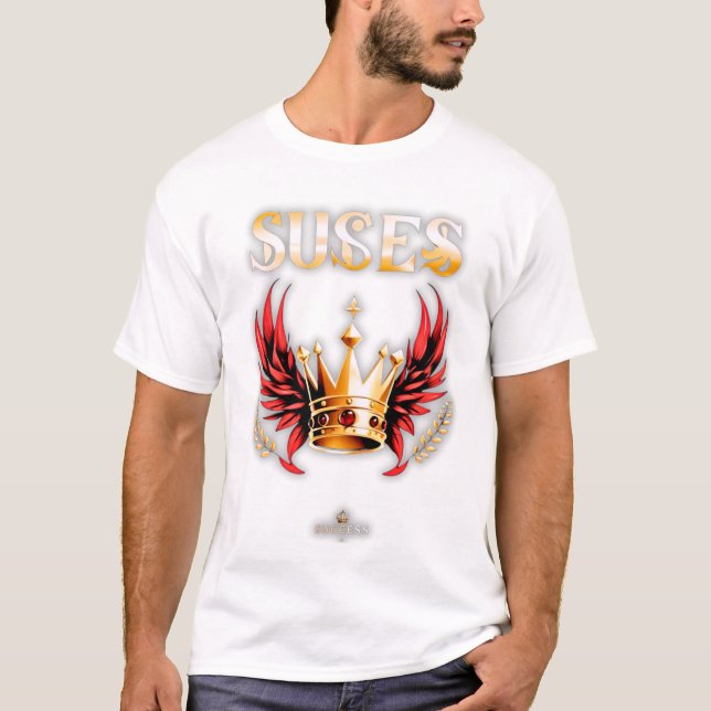 Camiseta Camaeta de lujo Success Mode Crown – Rojo Premium  (Anverso)