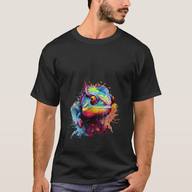 Camiseta camaleón colorido Reptile Lizard Idea (Anverso)