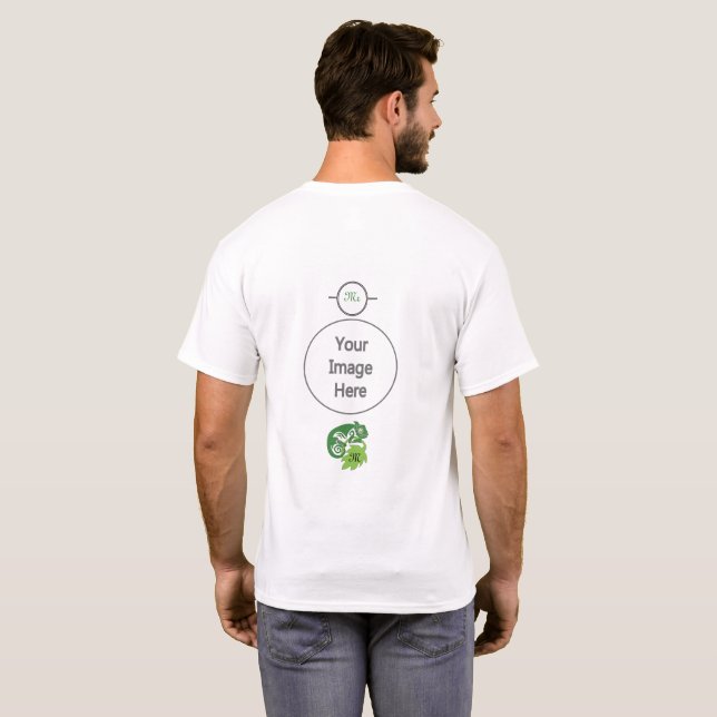 Camiseta Camaleón Verde Borracho Lizard colgando (Reverso completo)