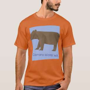 Camiseta Camano Island Brown Origami Bear Abstract Geometri