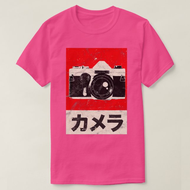 Camiseta Cámara Analógica Análoga Japonesa Vintage (Diseño del anverso)
