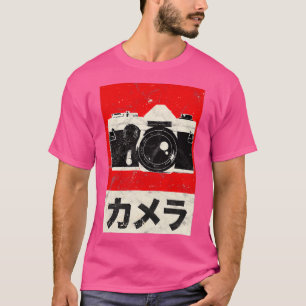 Camiseta Cámara Analógica Análoga Japonesa Vintage