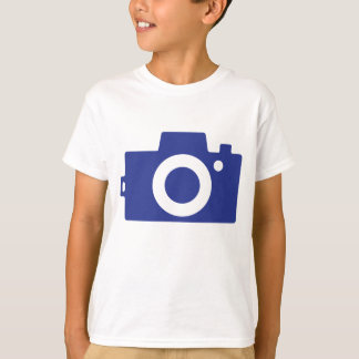Camiseta Cámara azul minimalista