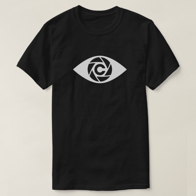 Camiseta Cámara Black Tee — El Shutterclique (Diseño del anverso)