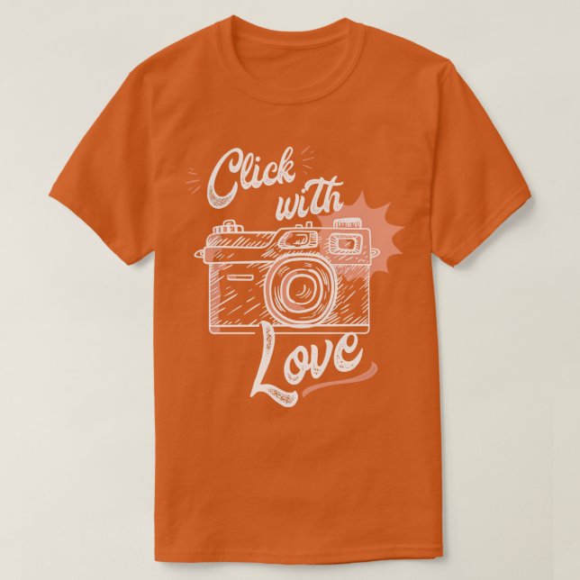 Camiseta Cámara con amor para los fotógrafos (Diseño del anverso)