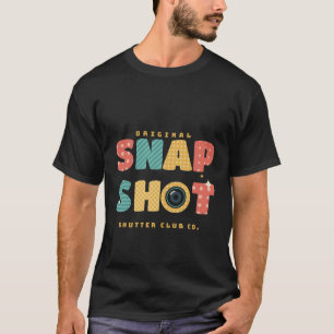 Camiseta Cámara con patrón retro de letras Snap Shot