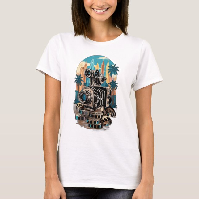 Camiseta cámara de cine vintage (Anverso)