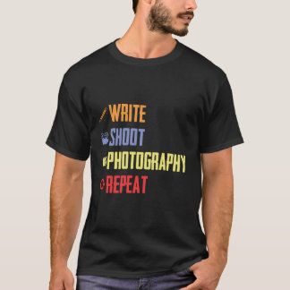 Camiseta Cámara de fotografía de repetición de fotografía d