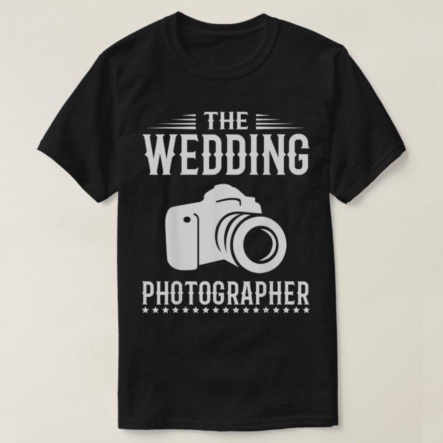 Camiseta Cámara de fotografía divertida del fotógrafo Boda (Diseño del anverso)