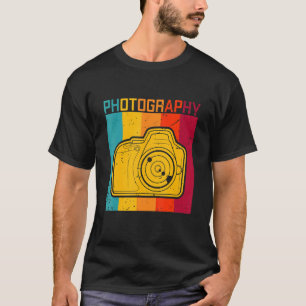 Camiseta Cámara de fotografía retro espejo réflex lente fot