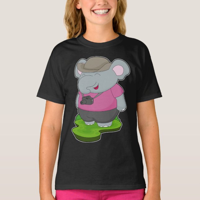 Camiseta Cámara de fotografo elefante (Anverso)
