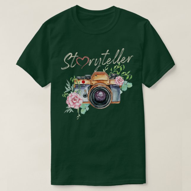Camiseta Cámara de fotógrafos de cámara de narradores (Diseño del anverso)