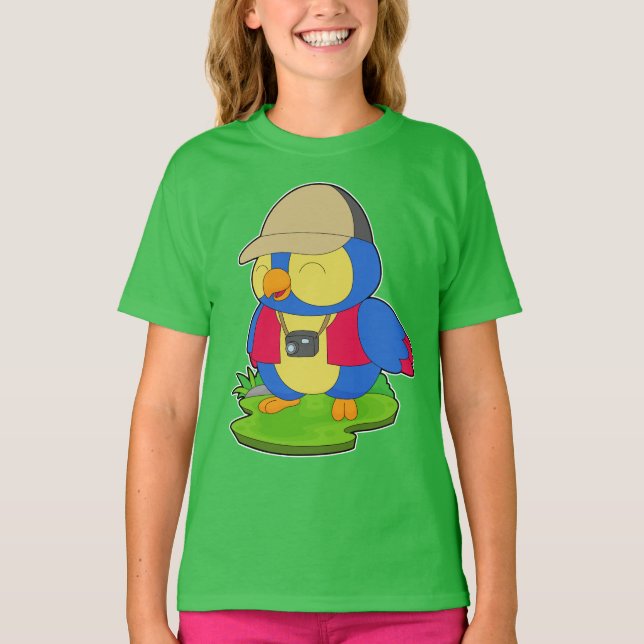 Camiseta Cámara de fotógrafos de loros (Anverso)
