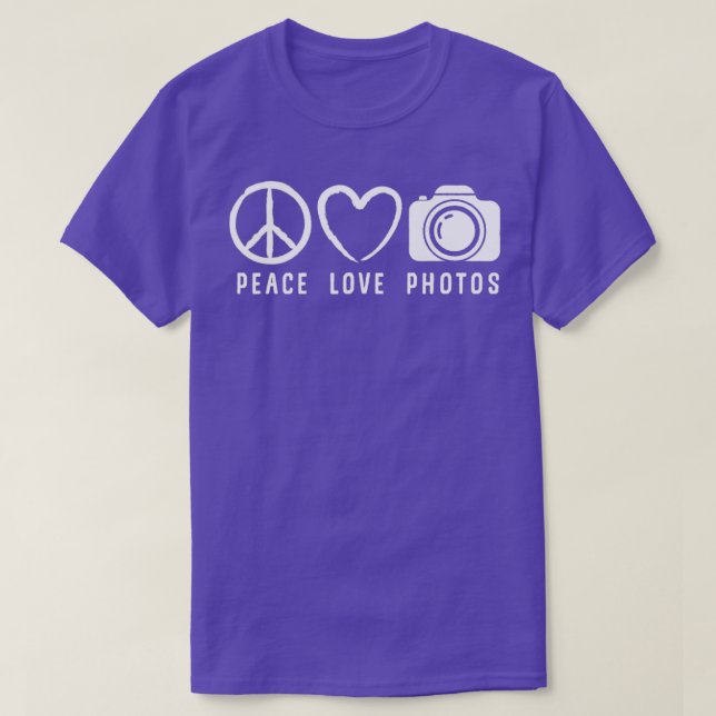 Camiseta Cámara de fotos de fotos de amor de paz de los reg (Diseño del anverso)