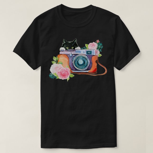 Camiseta Cámara de gato de búsqueda (Diseño del anverso)