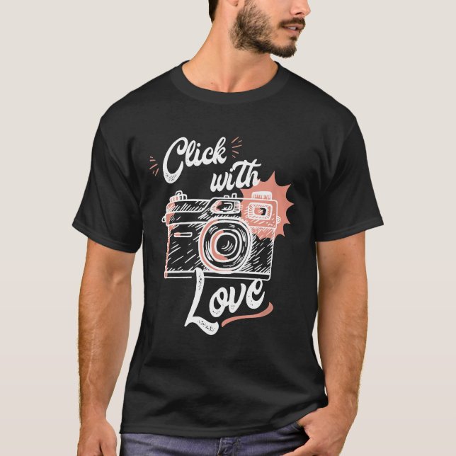 Camiseta Cámara de hombres con amor por los fotógrafos (Anverso)