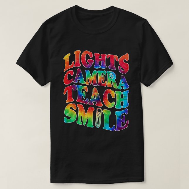 Camiseta Cámara de luces Sonrisa Profesor T-Shirt ltsp (Diseño del anverso)