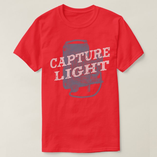 Camiseta Cámara fotográfica Captura de luz de época (Diseño del anverso)