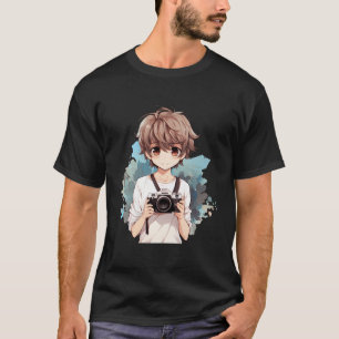 Camiseta Cámara fotográfica de Anime Boy