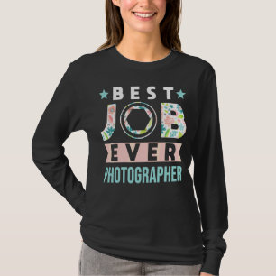 Camiseta Cámara fotográfica flor de lente mejor trabajo Eve