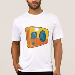 Camiseta Cámara fotográfica retro amarilla de apuntar y dis