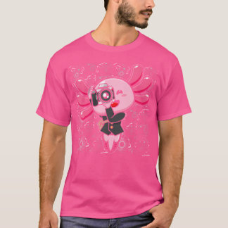 Camiseta Cámara Kawaii Axolotl Fotógrafo Lindo Fotografía