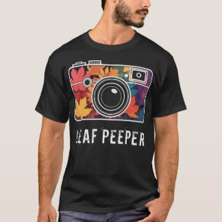 Camiseta Cámara Leaf Peeper Follaje de Otoño Hoja de Arce O