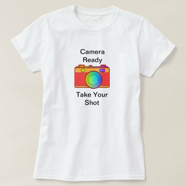 Camiseta Cámara preparada para tomar tu foto de mujeres (Diseño del anverso)