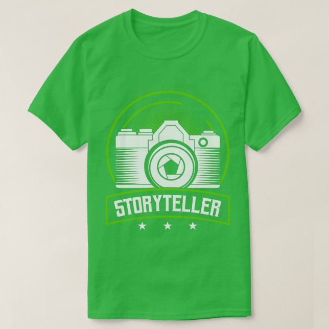 Camiseta Cámara profesional del fotógrafo Storyteller (Diseño del anverso)