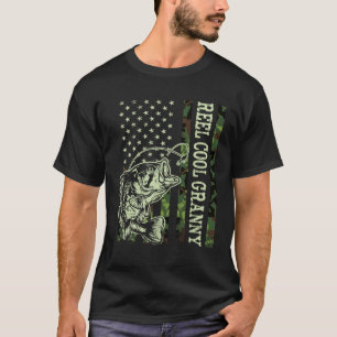 Camiseta Cámara Retro Divertida de Abuela Camuflaje Bandera