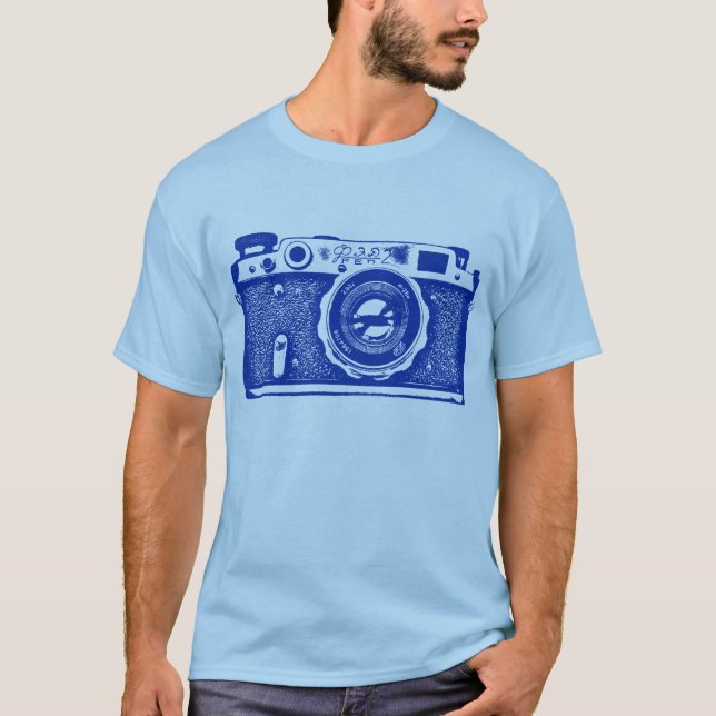 Camiseta Cámara rusa soviética gigante - Azul marino (Anverso)