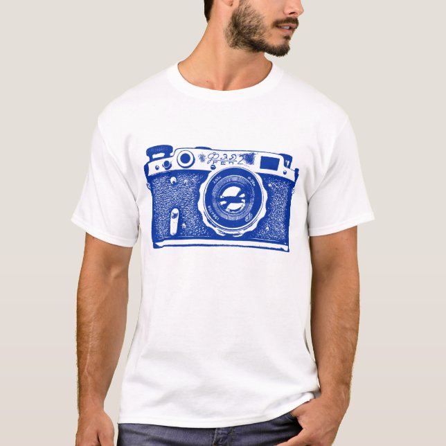 Camiseta Cámara rusa soviética gigante - Azul marino (Anverso)
