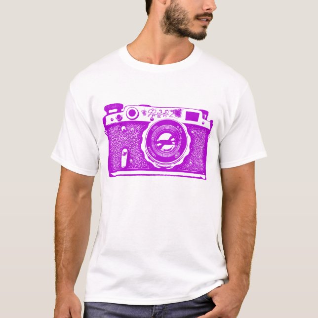 Camiseta Cámara rusa soviética gigante - Púrpura (Anverso)